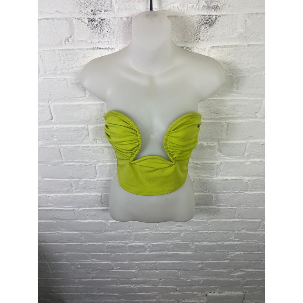 Gina Tricot Women's Low Cut Wired Tube Top Sleeveless Wash Less Green Size S - Picture 3 of 7